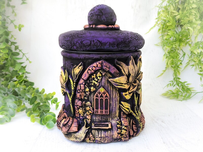 Fairy House Apothecary Jar Witch Potion Bottle, Fairy Door Witchy Decor, Fairycore  Decorative Jar Fae Garden Gnome House Pagan Gift, Pet Urn